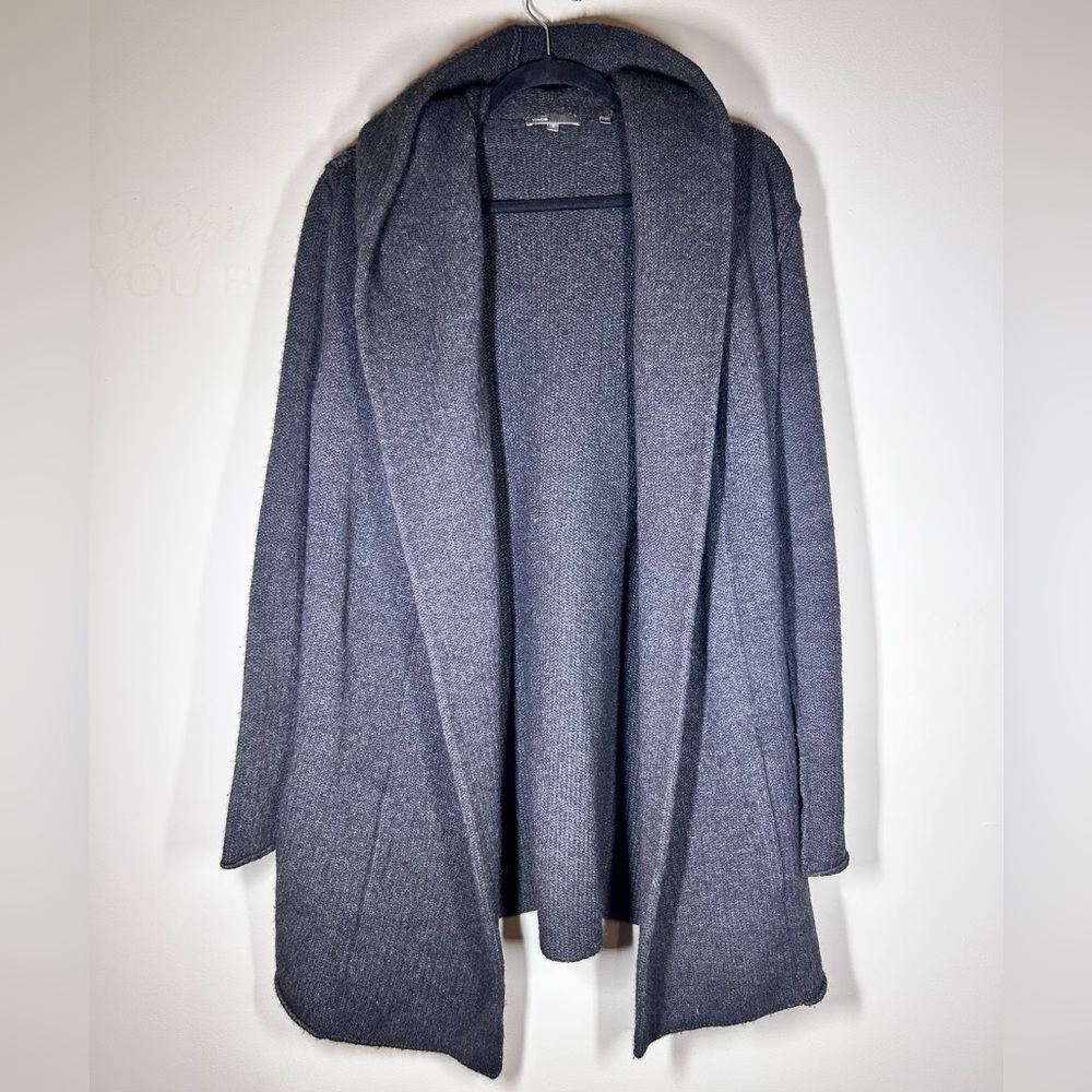 Vince Open Front Cardigan Sweater Hood Long Sleeves Wool Size S